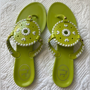 Jack Rogers Georgica Jelly Flip Flop Sandal Green Size 8